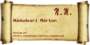 Nádudvari Márton névjegykártya