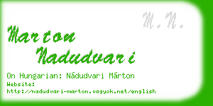 marton nadudvari business card